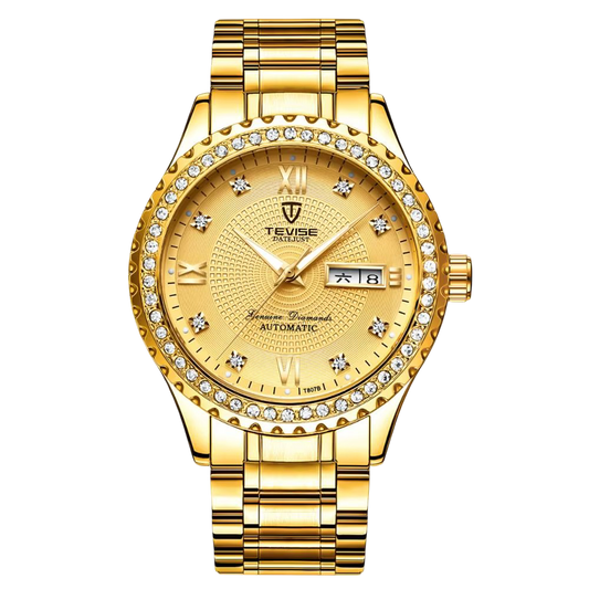 Tevise automatic wristwatch with diamond accents on the bezel and dial.