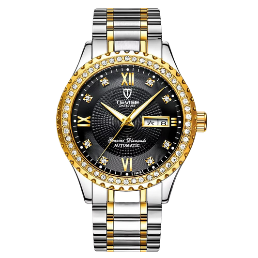 Tevise automatic wristwatch with diamond accents on the bezel and dial.